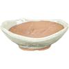 Vaso per bonsai Giapponese Morrisan ovale in gres smaltato bianco 13x8,5x3-4 cm - B08-21