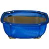 Vaso per bonsai Giapponese Morrisan rettangolare in gres smaltato blu 12,5x10,5x5,5 cm - B05-9b