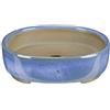 Vaso per bonsai Giapponese Morrisan ovale in gres smaltato azzurro 8x9,5x2 cm - B02-8-9A