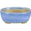 Vaso per bonsai Giapponese Morrisan ovale in gres smaltato azzurro 9,5x7,5x3,5 cm - B02-8-1A