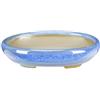 Vaso per bonsai Giapponese Morrisan ovale in gres smaltato azzurro 9,5x7x2 cm - B02-8-10A