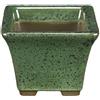 Vaso per bonsai Giapponese Morrisan quadrato in gres smaltato verde 5,5x5,5x4,5 cm - B02-8-2D