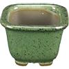 Vaso per bonsai Giapponese Morrisan quadrato in gres smaltato verde 5,5x5,5x4,5 cm - B02-8-8D
