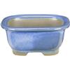 Vaso per bonsai Giapponese Morrisan rettangolare in gres smaltato azzurro 7,5x6,5x3 cm - B02-8-12A