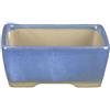 Vaso per bonsai Giapponese Morrisan rettangolare in gres smaltato azzurro 9x7x3,5 cm - B02-8-4A