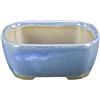 Vaso per bonsai Giapponese Morrisan rettangolare in gres smaltato azzurro 9x7x3,5 cm - B02-8-6A