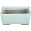 Vaso per bonsai Giapponese Morrisan rettangolare in gres smaltato azzurro turchese chiaro 9x7x3,5 cm - B02-8-4G