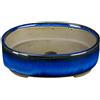 Vaso per bonsai Giapponese Morrisan ovale in gres smaltato blu 8x9,5x2 cm - B02-8-9B