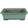 Vaso per bonsai Giapponese Morrisan rettangolare in gres smaltato verde 15x10,5x6 cm - B05-20b