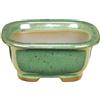 Vaso per bonsai Giapponese Morrisan rettangolare in gres smaltato verde 7,5x6,5x3 cm - B02-8-12D