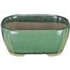 Vaso per bonsai Giapponese Morrisan rettangolare in gres smaltato verde 9x7x3,5 cm - B02-8-6D