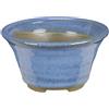 Vaso per bonsai Giapponese Morrisan rotondo in gres smaltato azzurro 7x7x4 cm - B02-8-5A