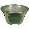 Vaso per bonsai Giapponese Morrisan rotondo in gres smaltato verde 7x7x4 cm - B02-8-5D