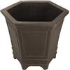 Vaso per bonsai esagonale (stile a cascata) in gres 23x23x23,5 cm - 2914b
