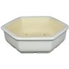 Vaso per bonsai esagonale in gres smaltato bianco 12x12x3,5 cm - A18