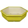 Vaso per bonsai esagonale in gres smaltato giallo 12x12x3,5 cm - A37