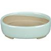 Vaso per bonsai Giapponese Morrisan ovale in gres smaltato azzurro turchese 8x9,5x2 cm - B02-8-9G