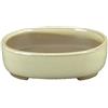 Vaso per bonsai Giapponese Morrisan ovale in gres smaltato bianco 8x9,5x2 cm - B02-8-9C