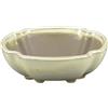 Vaso per bonsai Giapponese Morrisan ovale in gres smaltato bianco 9,5x7,5x3 cm - B02-8-11C