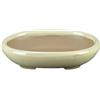 Vaso per bonsai Giapponese Morrisan ovale in gres smaltato bianco 9,5x7x2 cm - B02-8-10C