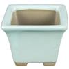 Vaso per bonsai Giapponese Morrisan quadrato in gres smaltato azzurro turchese 5,5x5,5x4,5 cm - B02-8-2G