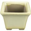 Vaso per bonsai Giapponese Morrisan quadrato in gres smaltato bianco 5,5x5,5x4,5 cm - B02-8-2C