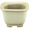 Vaso per bonsai Giapponese Morrisan quadrato in gres smaltato bianco 5,5x5,5x4,5 cm - B02-8-8C