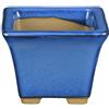 Vaso per bonsai Giapponese Morrisan quadrato in gres smaltato blu 5,5x5,5x4,5 cm - B02-8-2B