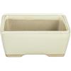 Vaso per bonsai Giapponese Morrisan rettangolare in gres smaltato bianco 9x7x3,5 cm - B02-8-4C