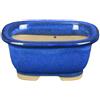 Vaso per bonsai Giapponese Morrisan rettangolare in gres smaltato blu 7,5x6,5x3 cm - B02-8-12B
