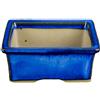 Vaso per bonsai Giapponese Morrisan rettangolare in gres smaltato blu 9x7x3,5 cm - B02-8-3B