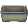 Vaso per bonsai Giapponese Morrisan rettangolare in gres smaltato verde chiaro 9x7x3,5 cm - B02-8-4E