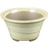 Vaso per bonsai Giapponese Morrisan rotondo in gres smaltato bianco 7x7x4 cm - B02-8-5C