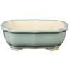 Vaso per bonsai ovale in gres smaltato azzurro cielo 14x9,5x4,5 cm - A6