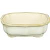 Vaso per bonsai ovale in gres smaltato bianco avorio 14x9,5x4,5 cm - A50
