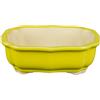 Vaso per bonsai ovale in gres smaltato giallo 14x9,5x4,5 cm - A3