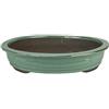 Vaso per bonsai ovale in gres smaltato verde 45x36x7,5 cm - 2827b