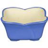 Vaso per bonsai quadrato in gres smaltato azzurro 12x12x5,5 cm - A25