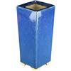 Vaso per bonsai quadrato (stile a cascata) in gres smaltato blu 7,5x7,5x20,5 cm - YM11