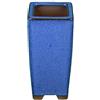 Vaso per bonsai quadrato (stile a cascata) in gres smaltato blu 5,5x5,5x14 cm - SF36