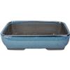 Vaso per bonsai rettangolare in gres smaltato verde-blu 33x23,5x6,5 cm - BJ7a