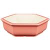 Vaso per bonsai esagonale in gres smaltato rosa 12x12x3,5 cm - A40