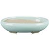 Vaso per bonsai Giapponese Morrisan ovale in gres smaltato azzurro turchese 9,5x7x2 cm - B02-8-10G