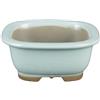 Vaso per bonsai Giapponese Morrisan rettangolare in gres smaltato azzurro turchese 7,5x6,5x3 cm - B02-8-12G