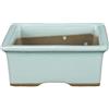 Vaso per bonsai Giapponese Morrisan rettangolare in gres smaltato azzurro turchese 9x7x3,5 cm - B02-8-3G