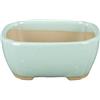 Vaso per bonsai Giapponese Morrisan rettangolare in gres smaltato azzurro turchese 9x7x3,5 cm - B02-8-6G