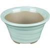 Vaso per bonsai Giapponese Morrisan rotondo in gres smaltato azzurro turchese 7x7x4 cm - B02-8-5G