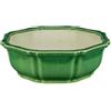 Vaso per bonsai ottagonale in gres smaltato verde 20x20x7 cm - YM9a