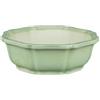 Vaso per bonsai ottagonale in gres smaltato verde chiaro 20x20x7 cm - YM8a