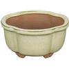 Vaso per bonsai ovale in gres smaltato bianco 8x6,5x4 cm - SF15
